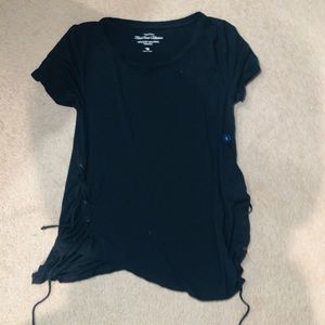 hollister black flowy shirt
